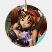 Anime Girl - Honey Keramisch Ornament (Voorkant)