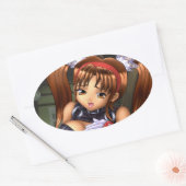 Anime Girl - Honey Ovale Sticker (Envelop)