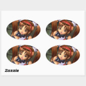 Anime Girl - Honey Ovale Sticker (Vel)
