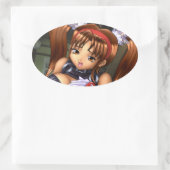 Anime Girl - Honey Ovale Sticker (Tas)