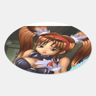 Anime Girl - Honey Ovale Sticker