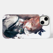 Anime Girl houdt haar portret met Waterverf van ha Case-Mate iPhone Case (Achterkant (horizontaal))