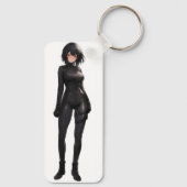 Anime Girl in Bodysuit Sleutelhanger (Achterkant)