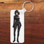Anime Girl in Bodysuit Sleutelhanger (Achterkant)