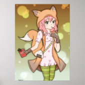 Anime Girl in Fox Cosplay Poster (Voorkant)