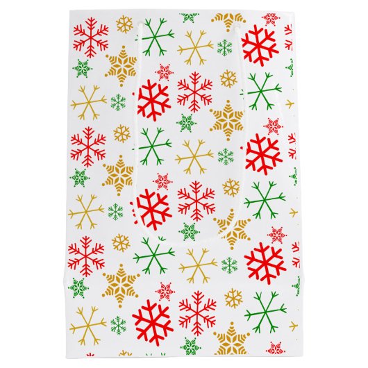 Anime Girl in Santa Hat Waterverf Kerst Medium Cadeauzakje (Achterkant)