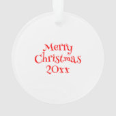 Anime Girl in Santa Hat Waterverf Kerst Ornament (achterkant)