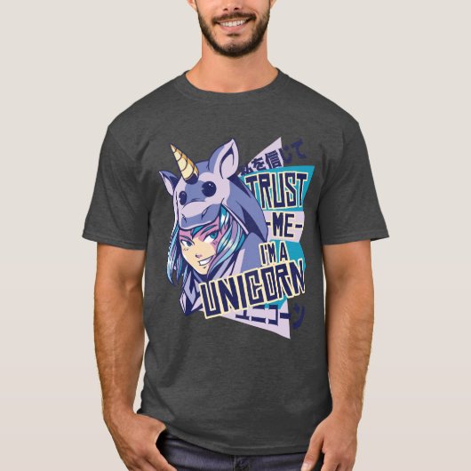 Anime Girl in Unicorn Costume T-shirt (Voorkant)
