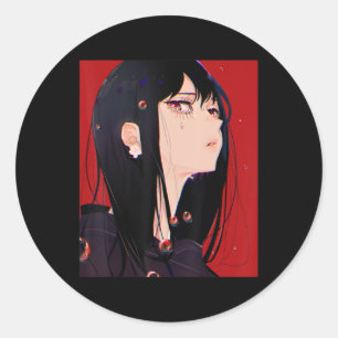 Anime Girl Kawaii Waifu Aesthetic Japanese Manga O Ronde Sticker
