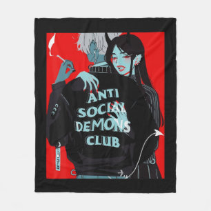 Anime Girl Kawaii Waifu Egirl Aesthetisch Japans O Fleece Deken