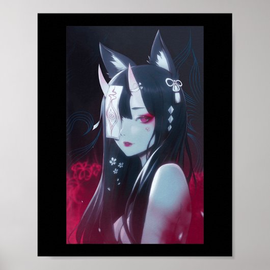 Anime Girl Kawaii Waifu esthetische Japanse Manga  Poster (Voorkant)