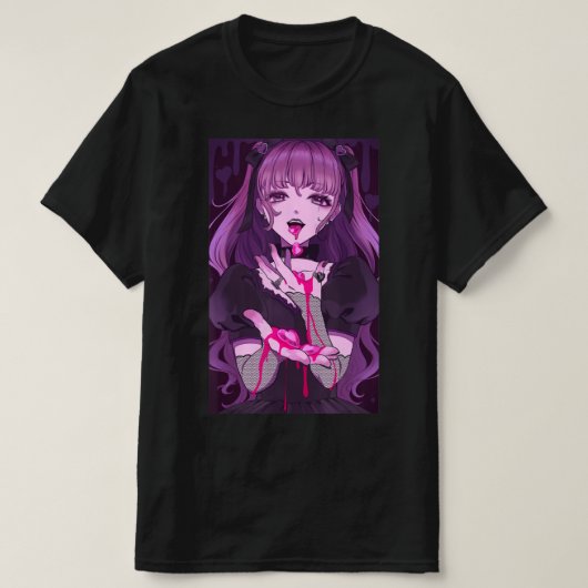 Anime Girl Kawaii Waifu esthetische Japanse otaku  T-shirt (Design voorkant)