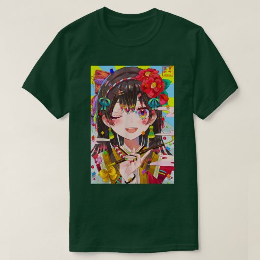 Anime Girl Kawaii Waifu esthetische Japanse otaku  T-shirt (Design voorkant)