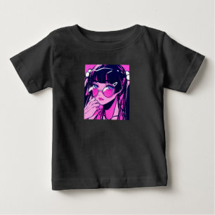 Anime Girl Kawaii Waifu Roze esthetische Japanse O