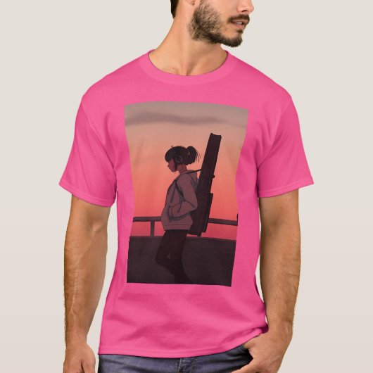 Anime Girl Lofi 90's T-shirt (Voorkant)
