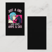 Anime Girl Love Cat Otaku Japans komiek Manga Fan Visitekaartje (Voorkant / Achterkant)