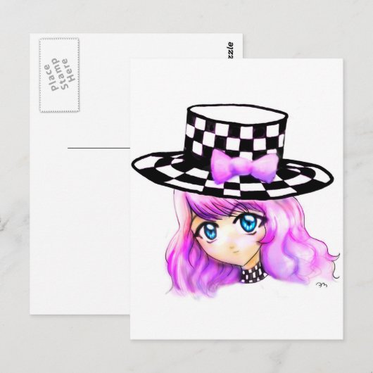 Anime Girl Manga Punk Lolita Harajuku Gothic Style Briefkaart (Voorkant / Achterkant)