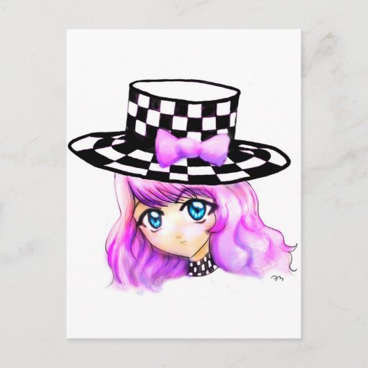 Anime Girl Manga Punk Lolita Harajuku Gothic Style Briefkaart (Voorkant)