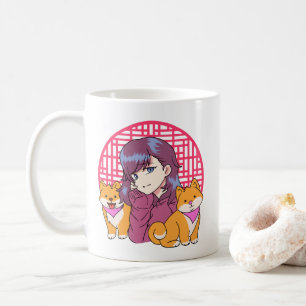 Anime Girl met honden Koffiemok