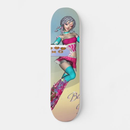 Anime girl met koekjes Skateboard (Voorkant)