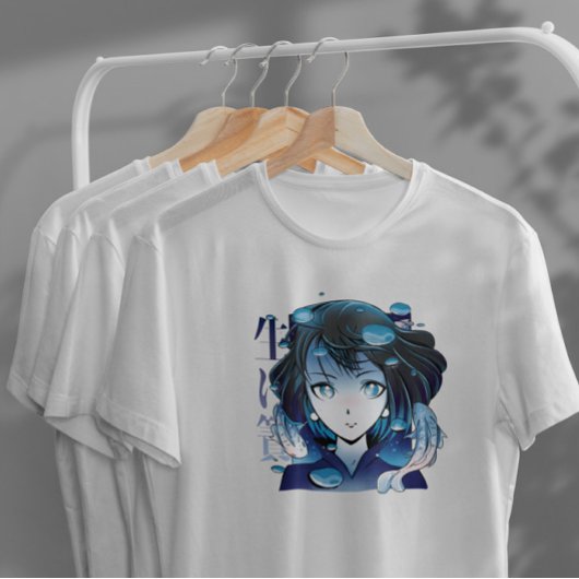 Anime Girl met Koi Fishes T-shirt