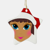 Anime Girl met Pet van Santa Keramisch Ornament (Rechts)