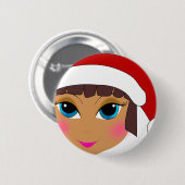 Anime Girl met Pet van Santa Ronde Button 5,7 Cm (Voorkant /achterkant)