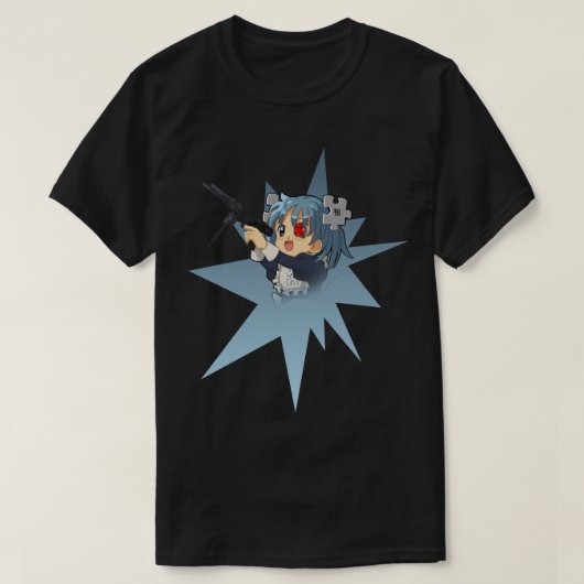 Anime Girl met Pistool T-shirt (Design voorkant)