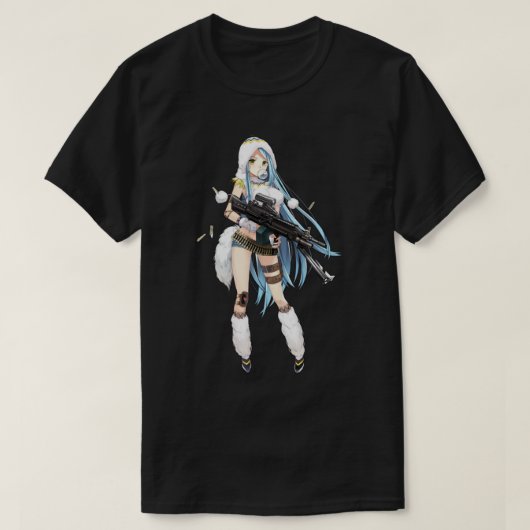 Anime Girl met Pistool T-shirt (Design voorkant)