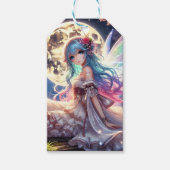 Anime Girl Moon Fairy Princess in de tuin Cadeaulabel (Voorkant)
