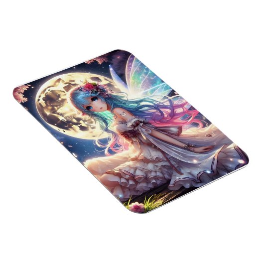 Anime Girl Moon Fairy Princess in de tuin Magneet (Rechterzijde)