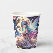 Anime Girl Moon Fairy Princess in de tuin Papieren Bekers (Voorkant)
