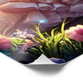 Anime Girl Moon Fairy Princess in de tuin Perfect Poster (Hoek)