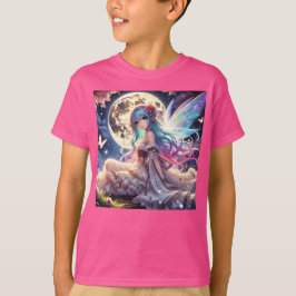 Anime Girl Moon Fairy Princess in de tuin T-shirt