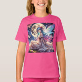 Anime Girl Moon Fairy Princess in de tuin T-shirt (Voorkant)