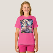 Anime Girl Moon Fairy Princess in de tuin T-shirt (Voorkant volledig)
