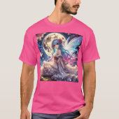 Anime Girl Moon Fairy Princess in de tuin T-shirt (Voorkant)