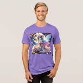 Anime Girl Moon Fairy Princess in de tuin Tri-Blend Shirt (Voorkant volledig)