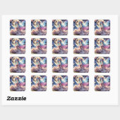 Anime Girl Moon Fairy Princess in de tuin Vierkante Sticker (Vel)