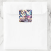 Anime Girl Moon Fairy Princess in de tuin Vierkante Sticker (Tas)