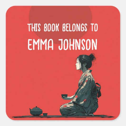 Anime Girl Naam Sticker | Back-to-School-label (Voorkant)