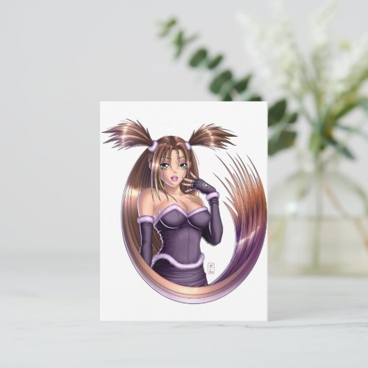 Anime Girl - Nikki Briefkaart (Staand voorkant)