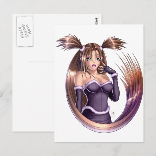 Anime Girl - Nikki Briefkaart (Voorkant / Achterkant)