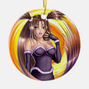 Anime Girl - Nikki Keramisch Ornament