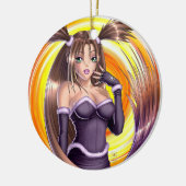 Anime Girl - Nikki Keramisch Ornament (Links)