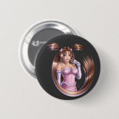 Anime Girl - Nikki Ronde Button 5,7 Cm (Voorkant /achterkant)