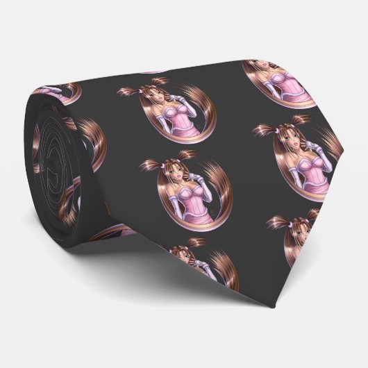 Anime Girl - Nikki Stropdas (Opgerold)