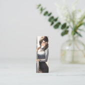 Anime Girl Office Worker Mini Visitekaartje (Staand voorkant)