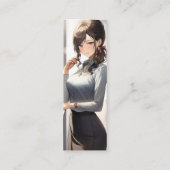 Anime Girl Office Worker Mini Visitekaartje (Achterkant)