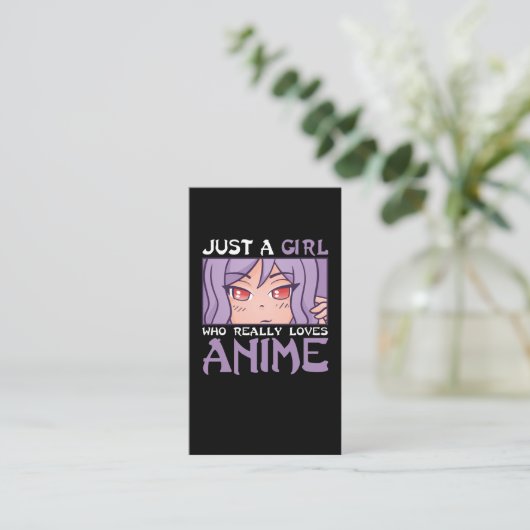 Anime Girl Otaku Kinder Japanse komische manga fan Visitekaartje (Staand voorkant)